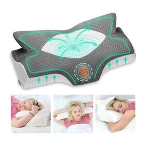 Elviros Cervical Memory Foam Pillow For Neck And Shoulder Pain, SEALED IN BOX‎